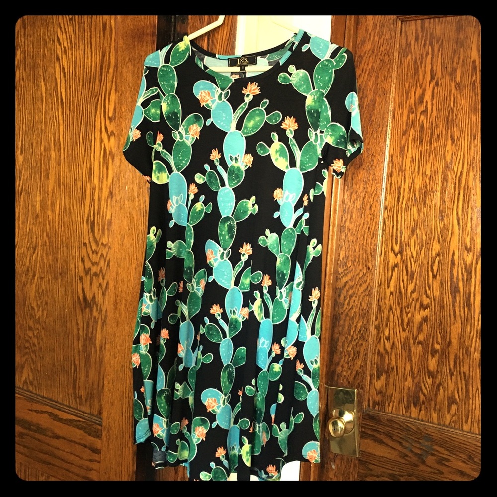 Funky cactus print swing dress